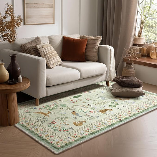 Washable Small Throw Rugs for Entryway: Door Mat Indoor Entrance 4x6 Area Rug Non Slip Low Pile Kitchen Rug for Front Door Indoor Entrance Entry Kids Room