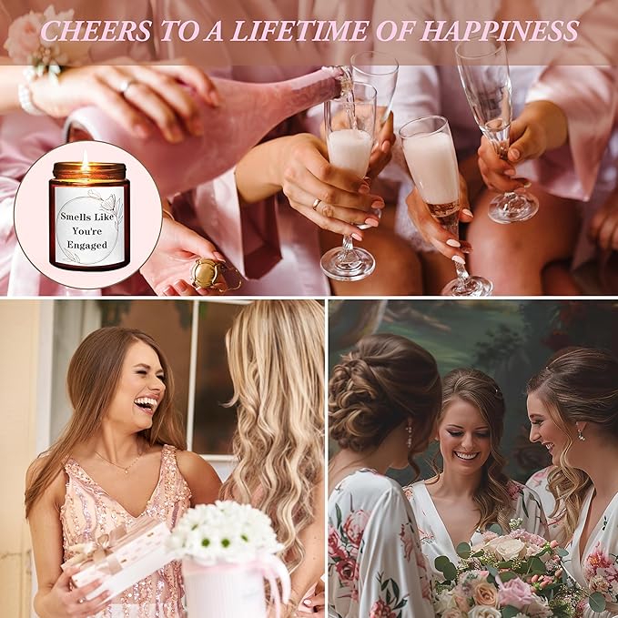 You're Engaged Candle - Engagement, Bridal Shower Gifts for Her - Relaxing Candles for Women Stress Relief - Best Gift for Newly Engaged Couples - Lavender Vanilla Soy Scented Jar Candle
