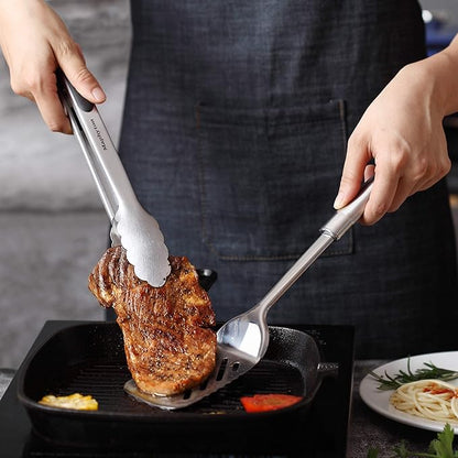 Cooking Utensil Set, 11 PCS Stainless Steel Kitchen Utensil Set, Nonstick Kitchen Gadgets Cookware Set with Spatula