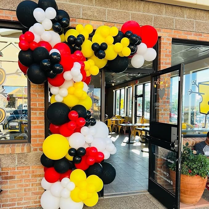 Red Black Yellow Balloon, 60 Pcs 12 Inches Cartoon Game Balloons for Kids Cartoon Theme Anniversary Birthday Baby Shower Engagement Party Decorations