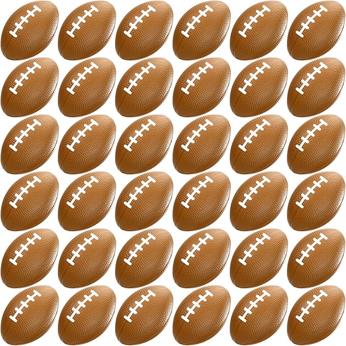 WELLVO 36 Pack Mini Foam Football 2.17" Mini Football Party Favor Stress Ball Bulk Small Foam Sports Ball for Birthday Gift Goodie Bags Stuffers