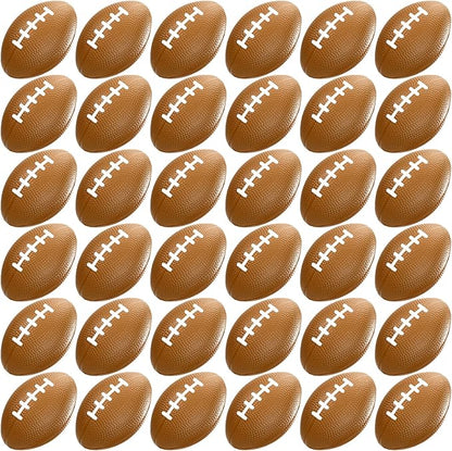 WELLVO 36 Pack Mini Foam Football 2.17" Mini Football Party Favor Stress Ball Bulk Small Foam Sports Ball for Birthday Gift Goodie Bags Stuffers
