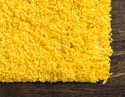 Unique Loom Solid Shag Collection Area Rug (7' 1" x 10' Rectangle, Tuscan Sun Yellow)