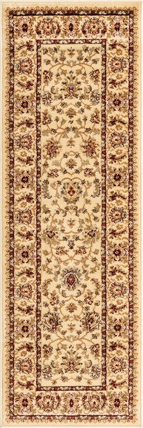 Rugs.com Aditi Collection Rug – 2' 2 x 6' Runner Cream Low Rug Perfect for Living Rooms, Large Dining Rooms, Open Floorplans