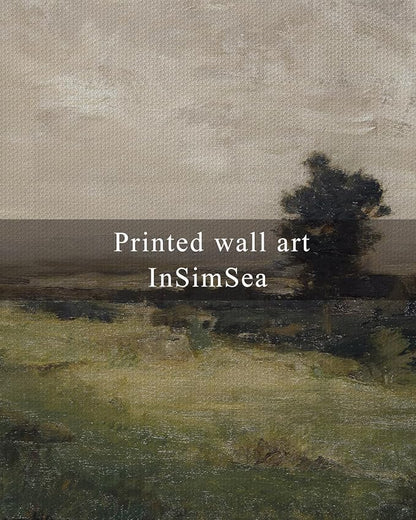 InSimSea Framed Canvas Wall Art Vintage Decor, Large Wall Art, Wild Field Landscape Painting Prints, Cottagecore Wall Decor for Living Room, Bedroom, Bathroom, Office Decorations, 20"x30"