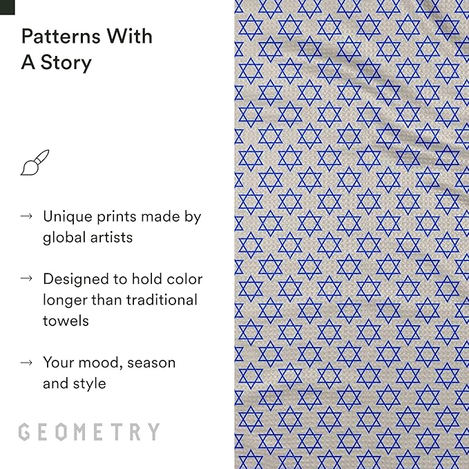 GEOMETRY Christmas Kitchen Towels - Quick Dry Microfiber Cloth Dish Towels for Kitchen Drying - Premium Quick Dry Towel (Davids Star, 1 Pack)