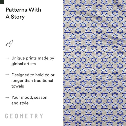 GEOMETRY Christmas Kitchen Towels - Quick Dry Microfiber Cloth Dish Towels for Kitchen Drying - Premium Quick Dry Towel (Davids Star, 1 Pack)