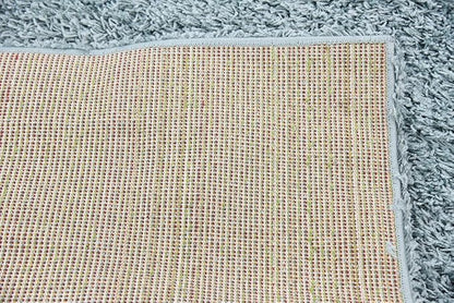 Unique Loom Solid Shag Collection Area Rug (6' 1" x 9' Rectangle, Light Slate Blue)