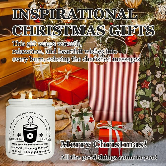 Inspirational Gifts for Women, Scented Candles, Lavender Eucalyptus Candles for Home Scented, Aromatherapy Candle, Soy Wax Candle for Stress Relief and Relax, Christmas, Birthday, Valentine Gifts