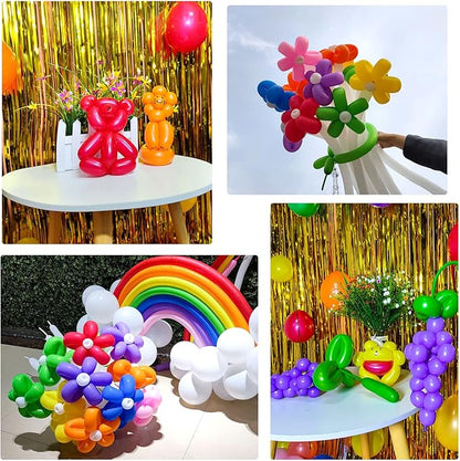 Purple 260 Long Skinny Twisting Animal Balloons, Rainbow Balloons for Animal Shapes Carnival Festival Party Supplies 100pcs