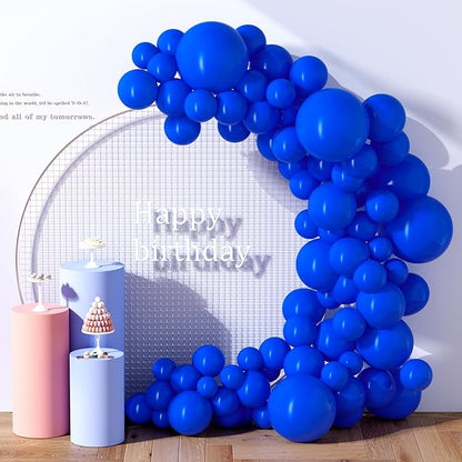 130PCS RoyalBlue Balloons, Latex Balloon Different Sizes 18/12/10/5 Inch, Helium Balloons with Ribbon, Party Balloon Set for Birthday Wedding Graduation Anniversary Baby Shower Decoration