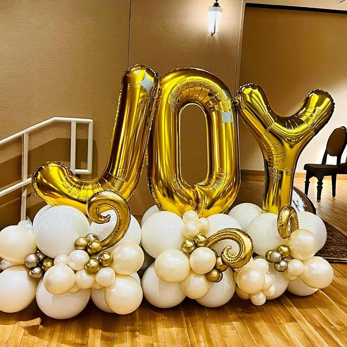 Large Custom Balloon Letters U, 40 Inch Helium Alphabet Word Balloons Decor, Big Self Inflating Foil A-Z Gold Letter Name Balloons for Boys Women Birthday Anniversary Party Decorations Supplies
