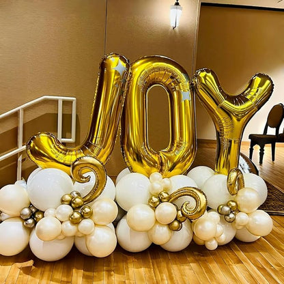 Large Custom Balloon Letters U, 40 Inch Helium Alphabet Word Balloons Decor, Big Self Inflating Foil A-Z Gold Letter Name Balloons for Boys Women Birthday Anniversary Party Decorations Supplies