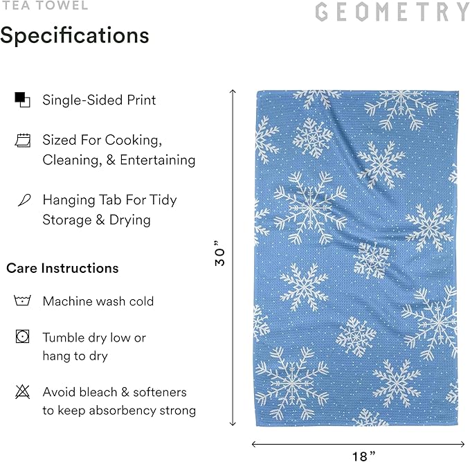 GEOMETRY Christmas Kitchen Towels - Quick Dry Microfiber Cloth Dish Towels for Kitchen Drying - Premium Quick Dry Towel, 2-Pack Set (Reindeer Rendevous + Frosty (Frosty Fun)
