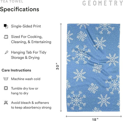 GEOMETRY Christmas Kitchen Towels - Quick Dry Microfiber Cloth Dish Towels for Kitchen Drying - Premium Quick Dry Towel, 2-Pack Set (Reindeer Rendevous + Frosty (Frosty Fun)