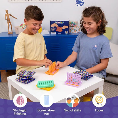 BONNYCO 4 in a Row Pack of 16 Birthday Party Favors for Kids Age 5-12. Classroom Prizes for Students, Bulk Gifts, Mini Travel Board Games and Toys, Goodie Bags and Pinata Stuffers
