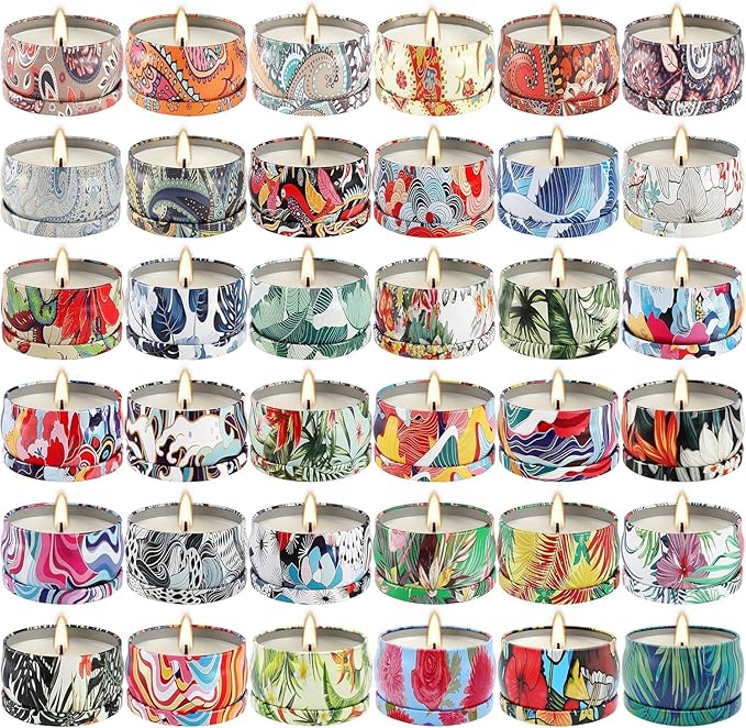 Set 36Pack Scented Candles Gifts Soy Wax Travel Tin Jar Candles for Home 2.5 OZ jar Candles for Mom for Christmas Candles, Birthday, Thanksgiving, Mother's Day,Aromatherapy