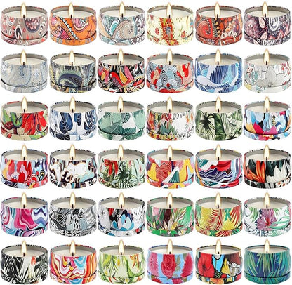 Set 36Pack Scented Candles Gifts Soy Wax Travel Tin Jar Candles for Home 2.5 OZ jar Candles for Mom for Christmas Candles, Birthday, Thanksgiving, Mother's Day,Aromatherapy