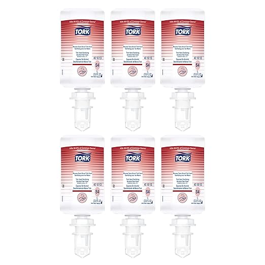 Tork Hand Sanitizing Alcohol-Free Foam S4, Alcohol-Free Alternative, 6 x 1L, 401813 (Formerly 401213)