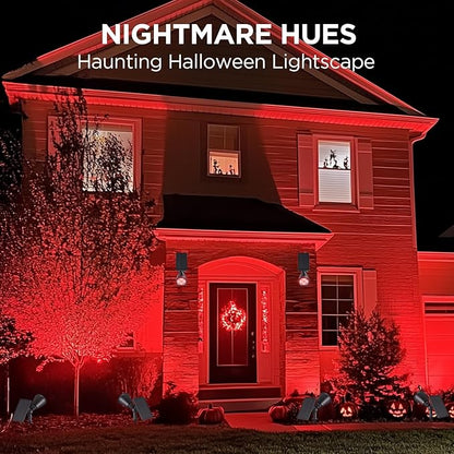 InnoGear Solar Lights Outdoor Waterproof Halloween Christmas Solar Garden Light for Outside Yard Landscape Lighting Pathway Spot Lights Spotlight Wall Light Auto On/Off, 2 Pack (Red and Green Light)