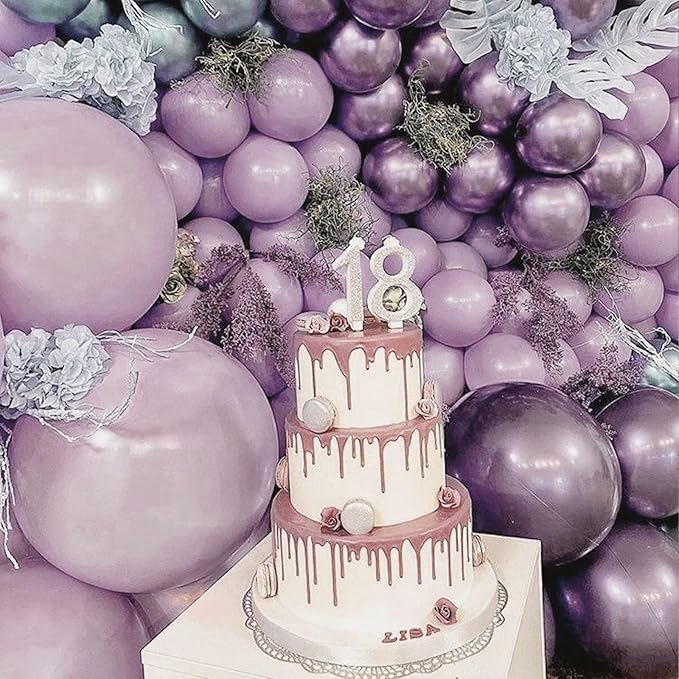 PartyWoo Dusty Purple Balloons 50 pcs 12 Inch Matte Lavender Lilac Latex Helium Balloons for Wedding Baby Shower Gender Reveal Graduation Birthday Party Decorations Purple-F29