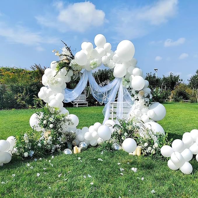 154pcs White Balloons Different Sizes 5/10/12/18 Inch Balloon Garland Kit,White Balloons for Balloon arch Birthday Weddings Anniversary Graduation Party Decorations
