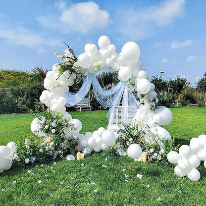 154pcs White Balloons Different Sizes 5/10/12/18 Inch Balloon Garland Kit,White Balloons for Balloon arch Birthday Weddings Anniversary Graduation Party Decorations