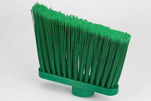 SPARTA 41083EC09 Plastic Color Coded Broom, Unflagged Bristles, Long Broom With Angled Head For Small Debris Cleaning, 56 Inches, Green
