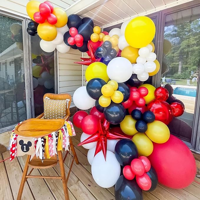 Red Black Yellow Balloon, 60 Pcs 12 Inches Cartoon Game Balloons for Kids Cartoon Theme Anniversary Birthday Baby Shower Engagement Party Decorations