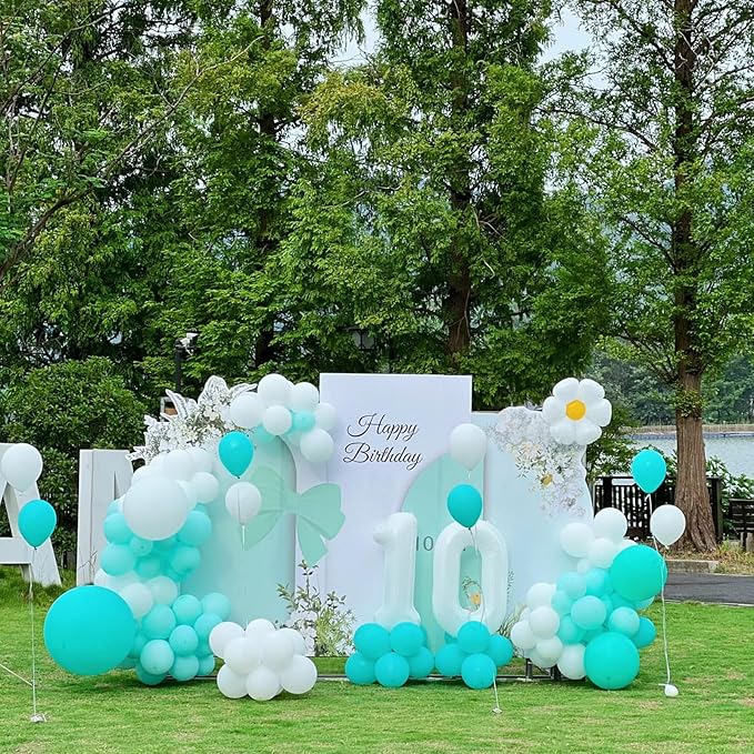 Teal Balloons,Tiffany Blue Balloons，12inch 100 pcs Turquoise Balloon for Party Decoration paty Graduation Decoration