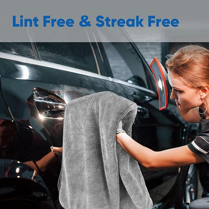 HOMEXCEL Car Drying Towel (36"x 24"), 1200GSM Ultra Absorbent Car Cleaning Cloth, Streak-Free Microfiber Drying Towel, Great for Cars, Trucks, SUVs, RVs, Motorcycles Grey