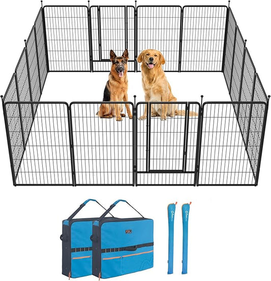 FXW Instant Unleashed Dog Playpen, Portable Pet Fence for Outdoor, RV Trips, and Camping, 45 inch, 16 Panels for Large Dogs with Playpen Storage Bag (2 Pack│Patented