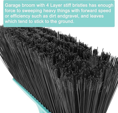 KeFanta Outdoor/Indoor Broom for Floors, 53" Long Handle Angle Broom for Sweeping Indoor Concrete Courtyard Garage Patio Home Kitchen Office Lobby