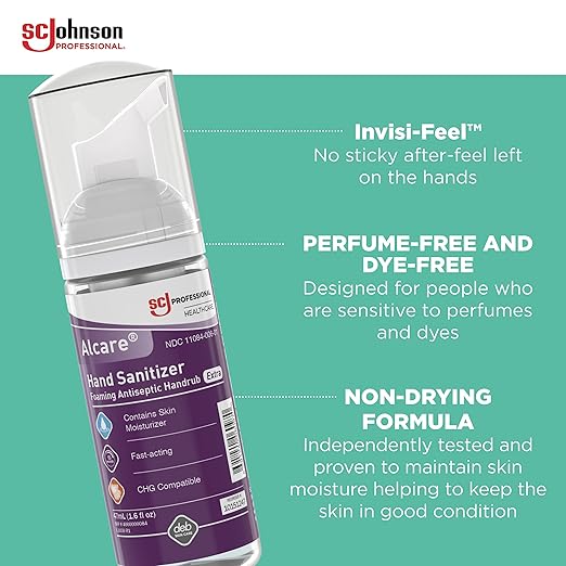SC Johnson Professional Alcare Extra Foaming Hand Sanitizer, 47ml Pump Bottle, 12 Pack