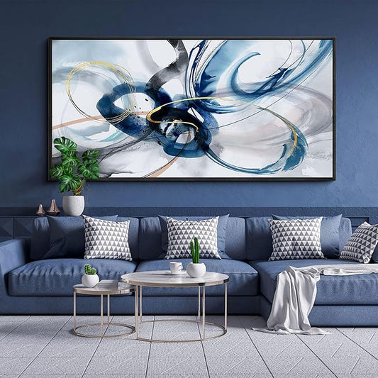 KLAKLA Extra Large Wall Art - Abstract Huge Canvas Picture Wall Decor Living Room Oversized Artwork for Walls Bedroom Office Decoration Modern Frame Wall Art