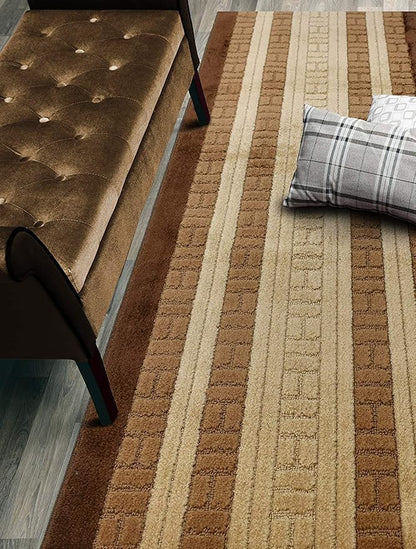 Custom Cut Hallway Runner Rug, Slip Resistant, 31 Inch Wide X Your Choice of Length, Path Brown, 31 Inch X 40 feet