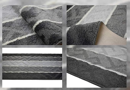 Custom Cut Hallway Runner Rug, Slip Resistant, 31 Inch Wide X Your Choice of Length, Arrow Anthracite, 31 Inch X 8 feet