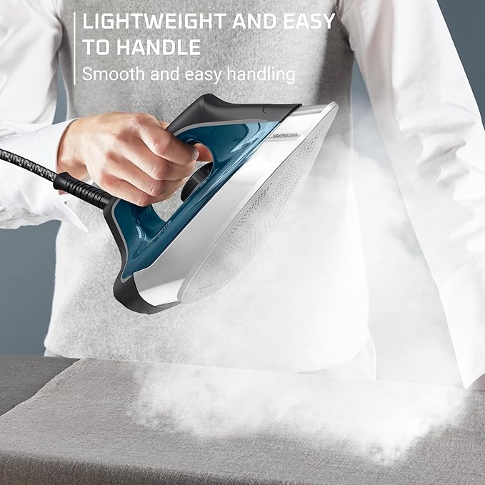 Rowenta, Iron, Stainless Steel Soleplate Professional Steam Station for Clothes, 1.1L Removable Tank, Fast Heat Up, 1800 Watts, Blue Clothes Iron, DG8624