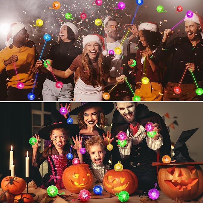 36PCS Light Up Ball, Bouncy Balls for Kids, 6 Colors Flashing Squeaky Ball, Light Up Toys, Balls for Toddlers 1-3, Glow in The Dark Party Favors for Teens, Adults, Children
