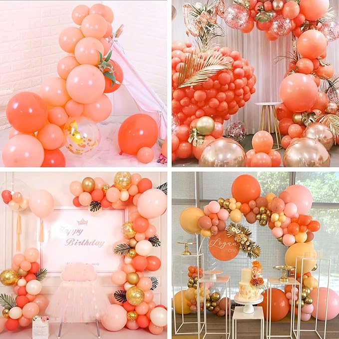 PartyWoo Pearl Coral Red Balloons, 50 pcs 12 Inch Coral Red Balloons, Coral Balloons for Balloon Garland or Balloon Arch as Party Decorations, Birthday Decorations, Wedding Decorations, Red-Z102