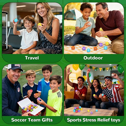 SCIONE 108 Pack Soccer Fidget Spinners, Soccer Party Favors for Kids, Fidget Toys Bulk, Stress Balls, Goodie Bag Stuffers Gifts for Birthday Party, Treasure Box for Classroom