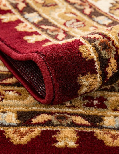 Rugs.com Aditi Collection Rug – 16 Ft Runner Red Medium-Pile Rug Perfect for Hallways, Entryways