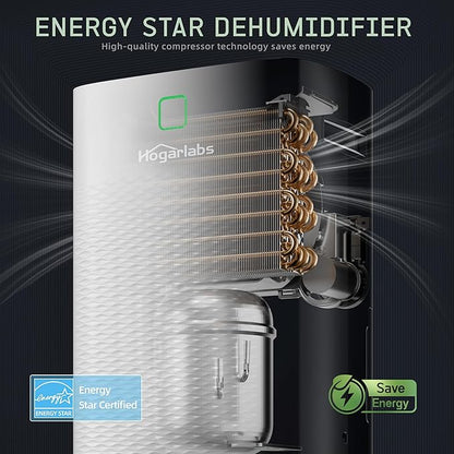 80 Pints Energy Star Dehumidifier Basement Home, Smart Silent Dehumidifier with Drain Hose, 1.32 Gal Water Tank, Intelligent Humidity Control, 24H Timer, for Large Room Bathroom Bedroom