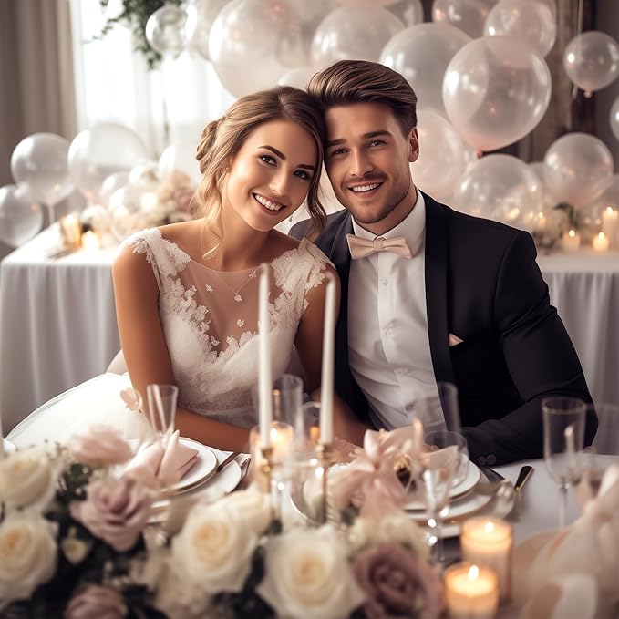 130PCS Clear Balloons, Latex Balloons Different Sizes 18/12/10/5 Inch, Helium Balloons with Ribbon, Party Balloon Set for Birthday Wedding Graduation Anniversary Baby Shower Decorations.
