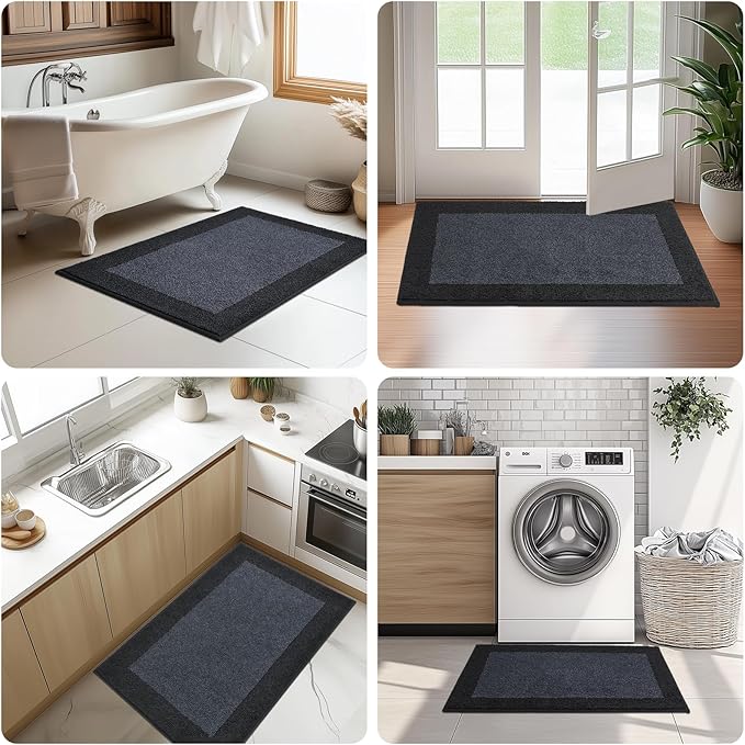 Machine Washable Runner Rug 32" x 96", Non Slip Kitchen Mat for Floor, Absorbent Entryway Rug for Kitchen, Bedroom, Living Room, Hallway, Door (Roll Packing)