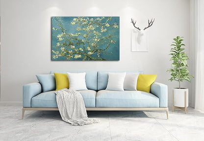 OKEXCKK Almond Blossom by Vincent Van Gogh Canvas Wall Art Large Modern Floral Painting Print Decor Famous Flowers Artwork Pictures for Bedroom Living Room Home Decoration 24"x36"