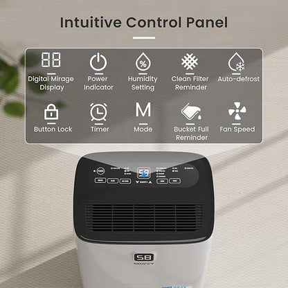 Yaufey 120 Pints Energy Star Dehumidifier for Home, Basement and Large Room up to 6000 Sq. Ft., with Drain Hose, Timer, Intelligent Humidity Control and Large Water Tank