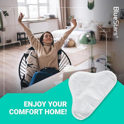 BlueStars 8-Pack Microfiber Steam Mop Pads – Compatible Replacement Pads for Popular 5-in-1 Steam Mop Models – Washable & Reusable