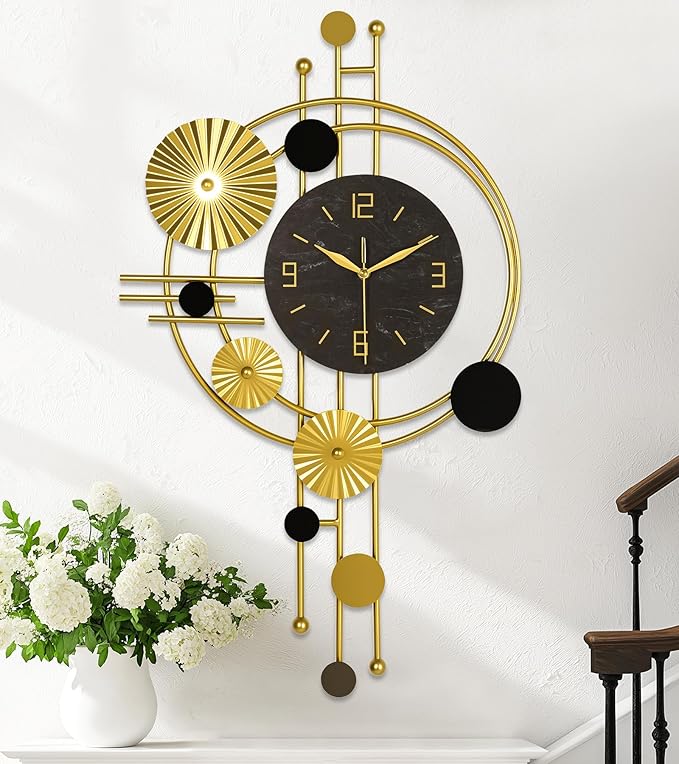 Large Wall Clock, Modern Clocks for Living Room, Geometric Design - Silent Wall Clock, Battery Operated, for Living Room,Bedroom,Kitchen,Study or Entryway Decor-30