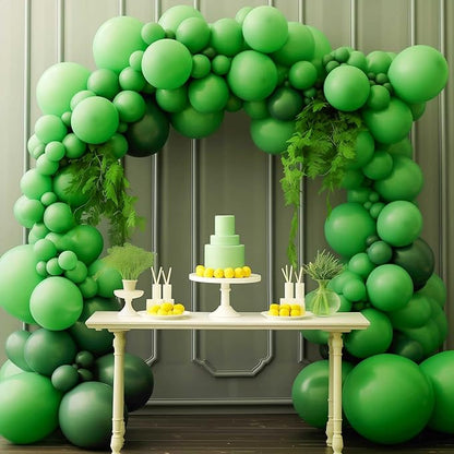 130PCS Green Balloons, Latex Balloons Different Sizes 18/12/10/5 Inch, Helium Balloons with Ribbon, Party Balloon Set for Birthday Wedding Graduation Anniversary Baby Shower Decorations.
